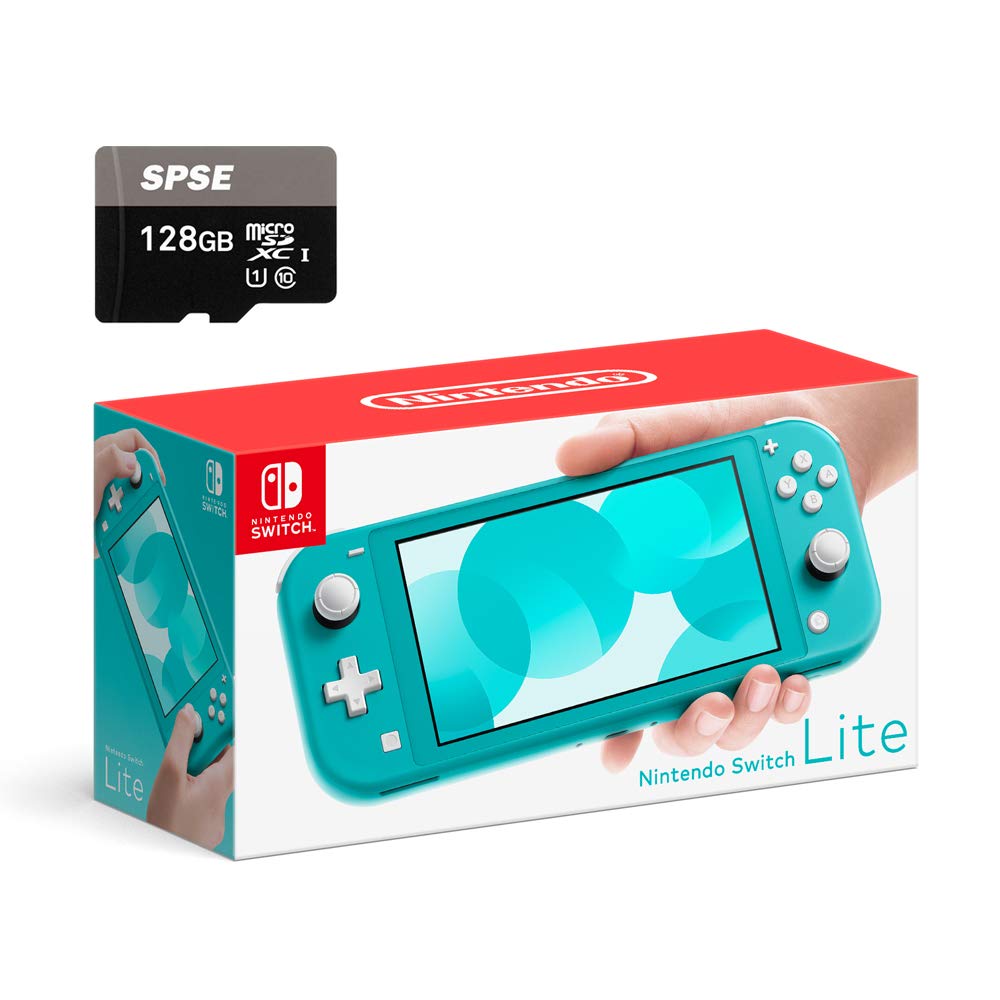 Nintendo Switch Lite Console - Turquoise - with SPSE 128GB Micro