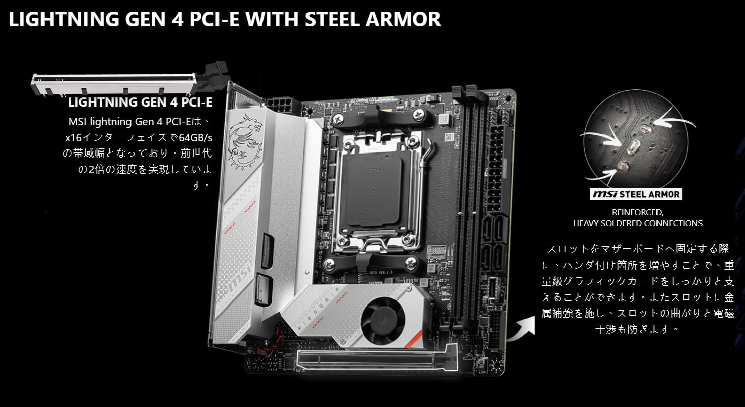 Amazon | MSI MPG B650I EDGE WIFI【シルバーホワイトのデザインと豊富