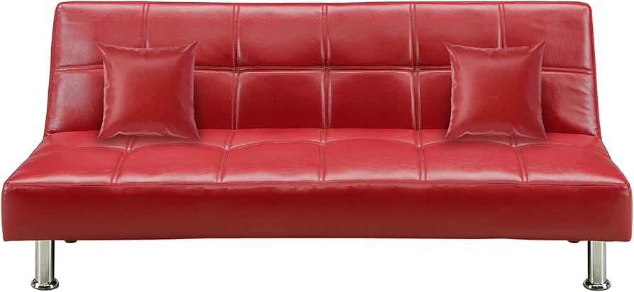 Amazon｜関家具(Sekikagu) ソファベッド レッド クッション2個付 合成