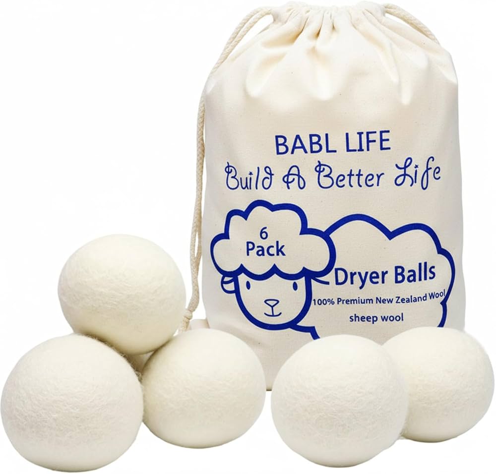 Amazon.com: BABL LIFE Wool Dryer Balls-Pack of 6,Premium Reusable