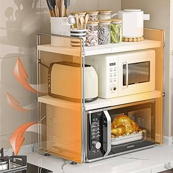 Amazon.co.jp: レンジ上ラックトースターラックレンジ台 キッチン収納