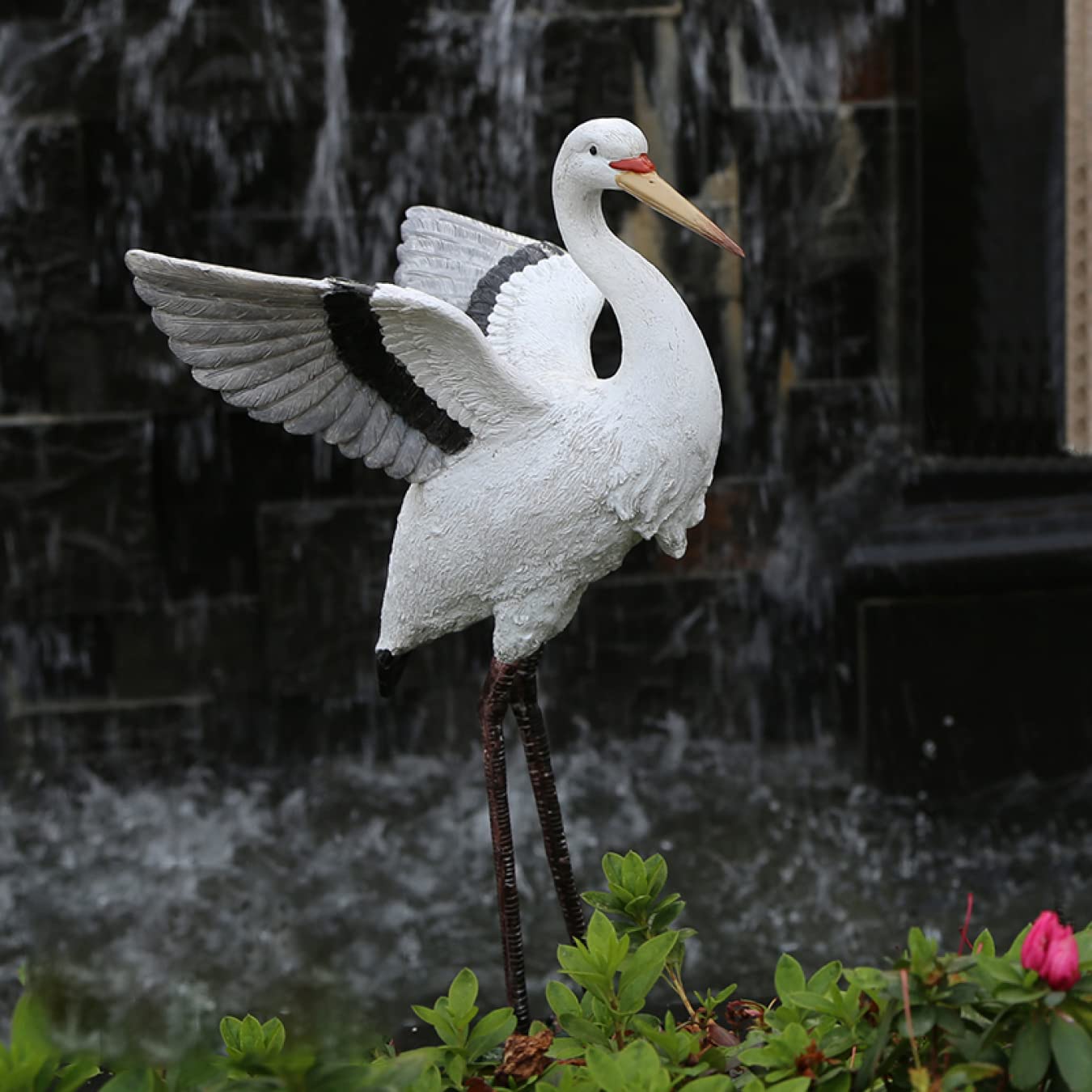 Amazon.co.jp: ガーデニング雑貨 ガーデニング 置物 F 鶴 置物クラフト