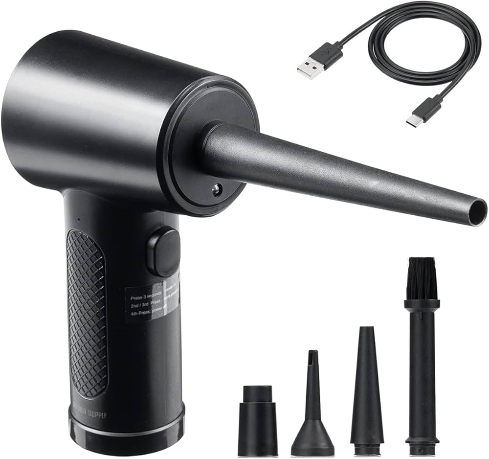 Amazon | サンワダイレクト 電動エアダスター 充電式 強力 ノズル5種類