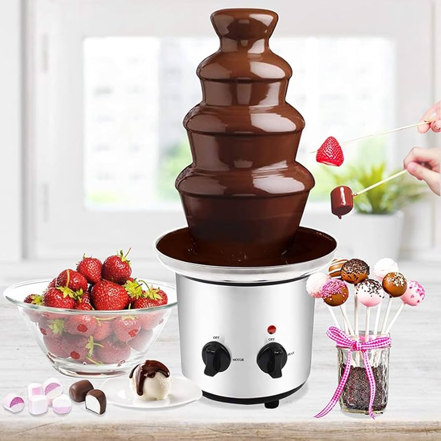 Amazon.co.jp: 電動チョコレートフォンデュファウンテンマシン、4段