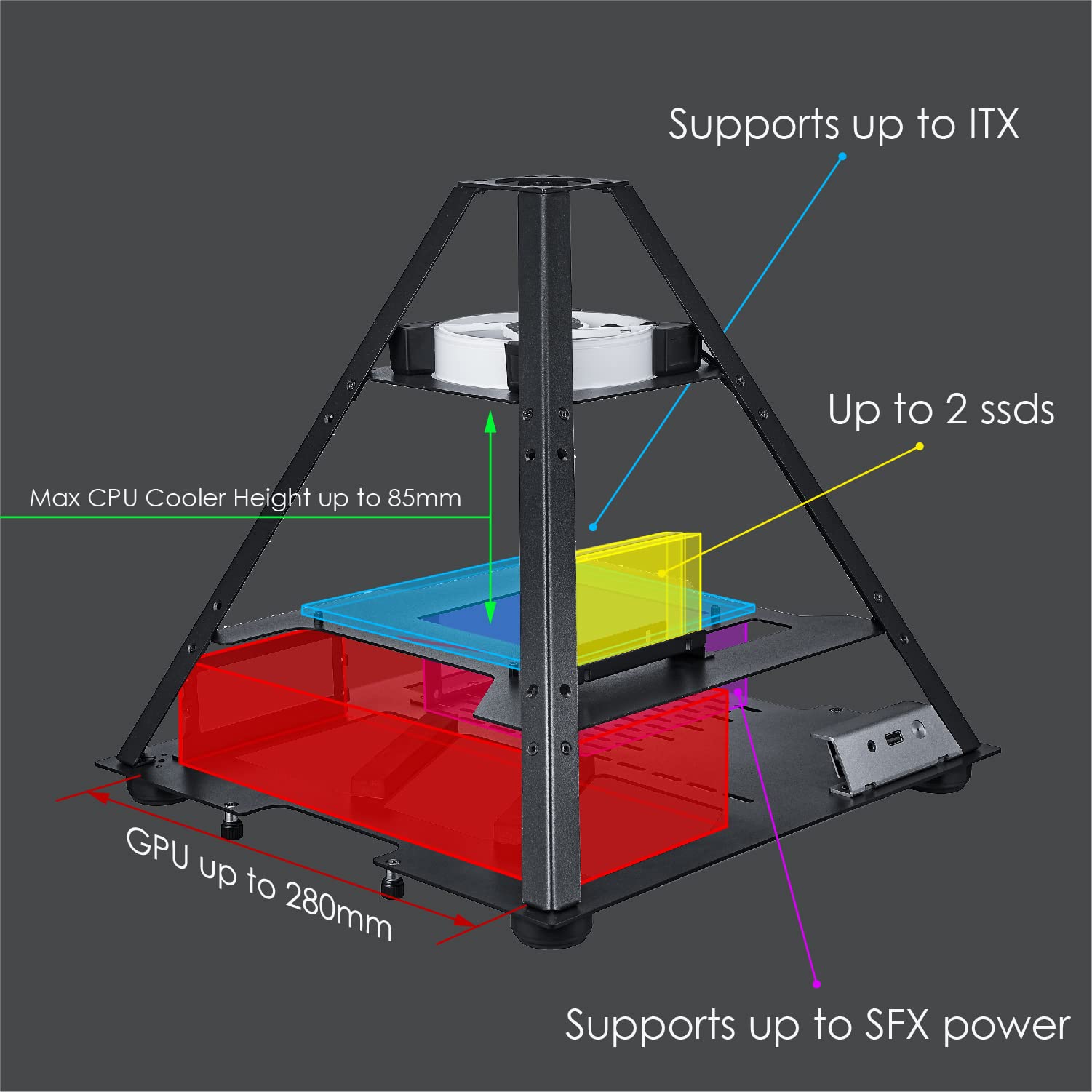 Amazon.co.jp: AZZA CSAZ-806 Pyramid MINI ミッドタワーケース。 : PC