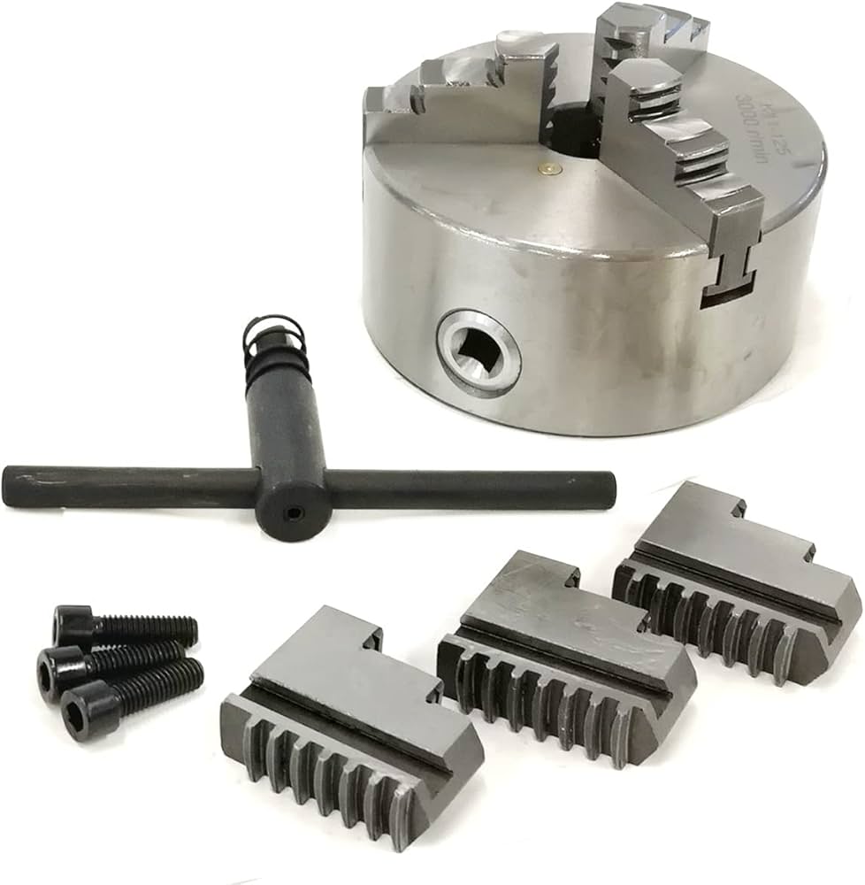 Amazon | 旋盤チャック 三爪 125mm スクロールチャック 一体爪型