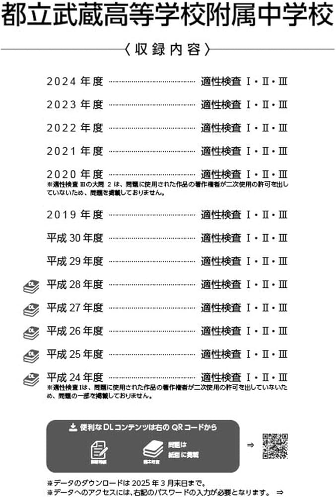 都立武蔵高等学校附属中学校 2025年度版 【過去問8+5年分】(中学別入試