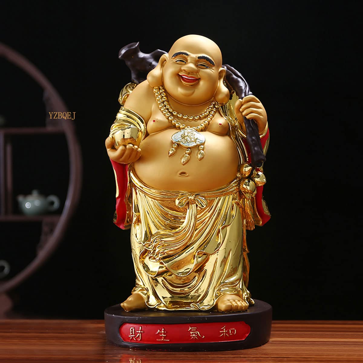 Amazon.co.jp: 七福神 布袋 様 布袋さま置物 樹脂製 仏像 金運 置物