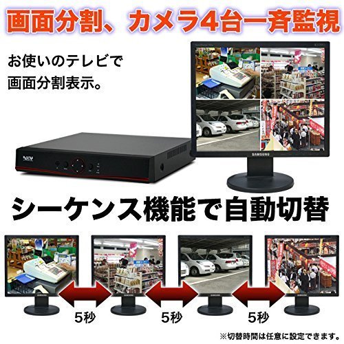 Amazon.co.jp: SKY Electronics 屋内用ドーム型防犯カメラ 4台 録画機