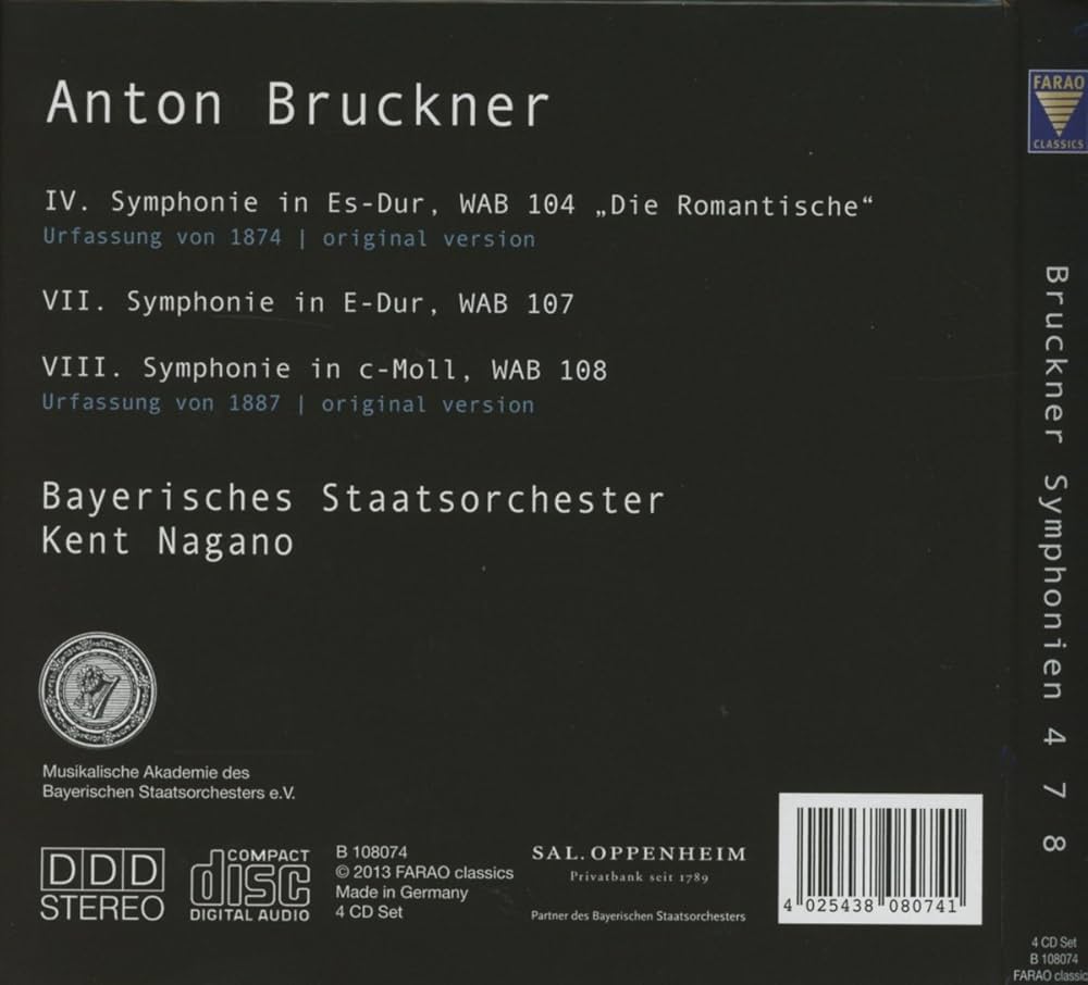 Amazon.co.jp: ブルックナー : 交響曲 第4番 第7番 第8番 (Bruckner