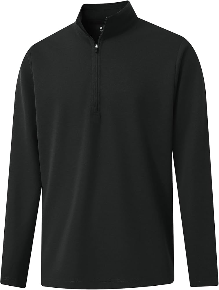 M MAELREG Mens Quarter Zip Pullover Dry Fit Mock Neck Long Sleeve