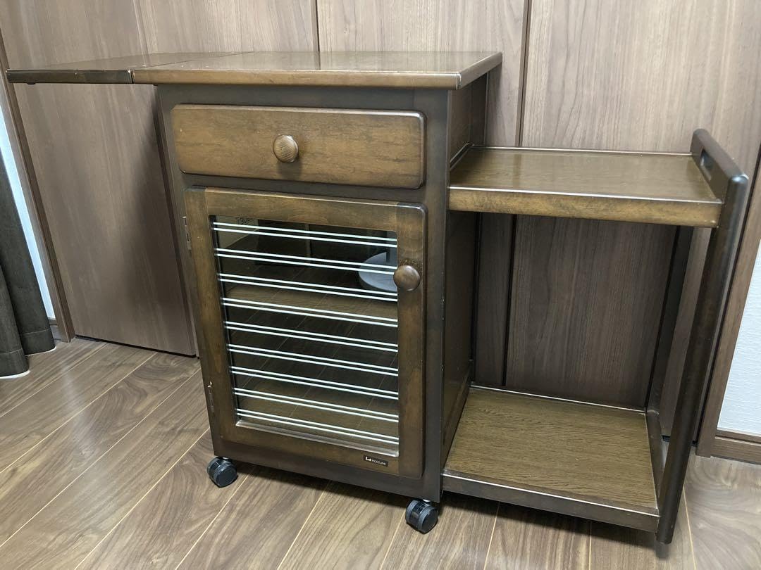 Amazon.co.jp: コイズミ トロリーワゴン キッチンワゴン トレイ レトロ