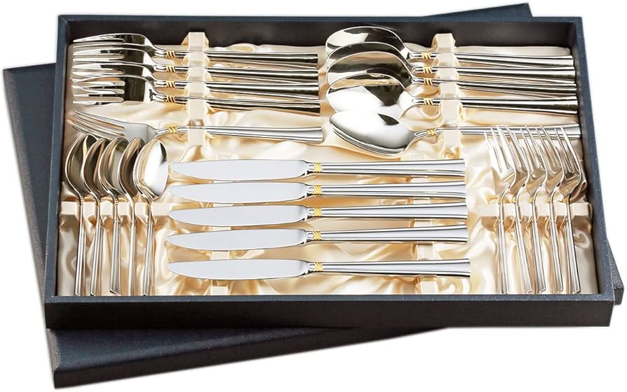 Amazon.co.jp: ラッキーウッド【カトラリーセット】【エメラルド金彩