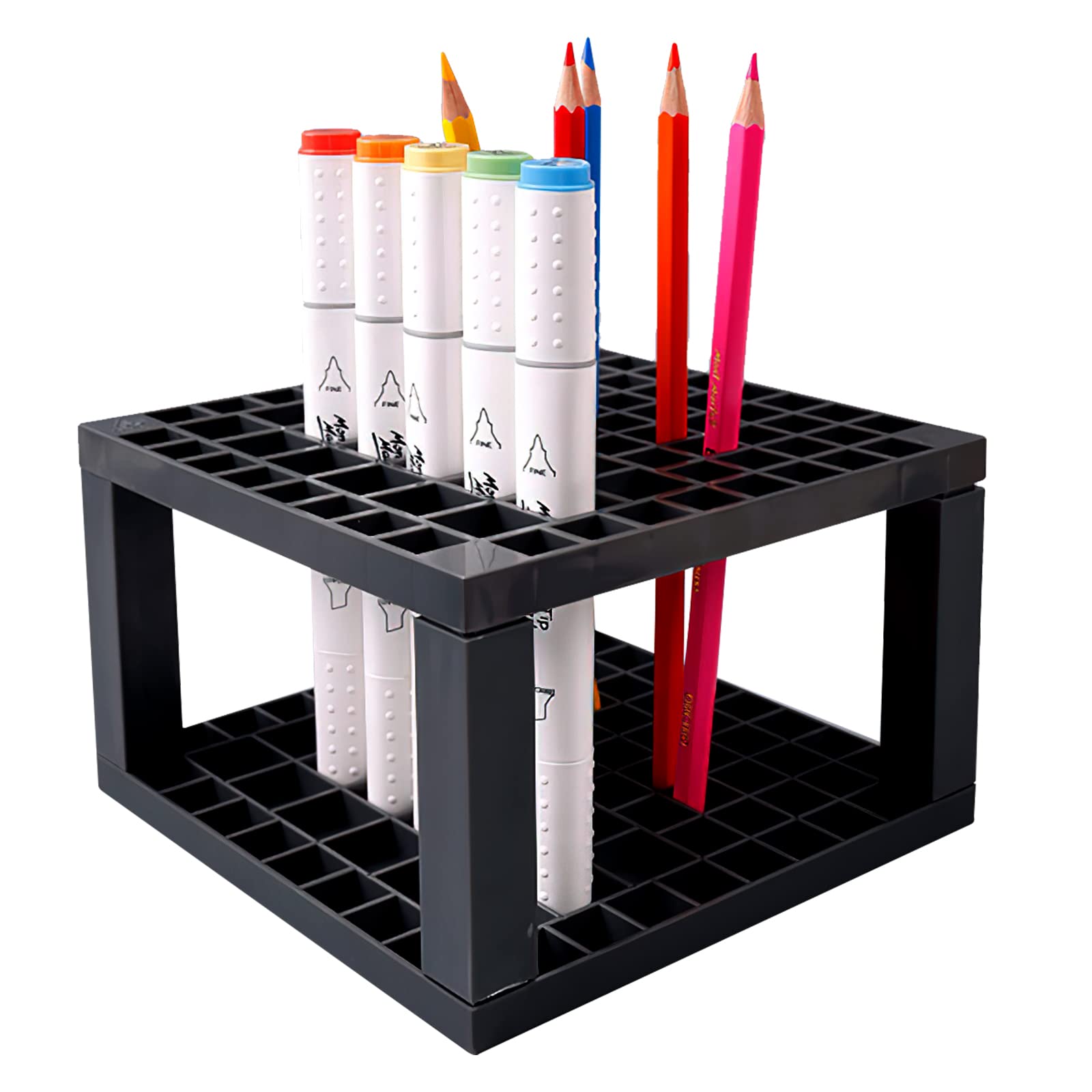 Amazon.co.jp: HADWAO 筆立て 絵筆 収納 ペンスタンド 大容量 82穴