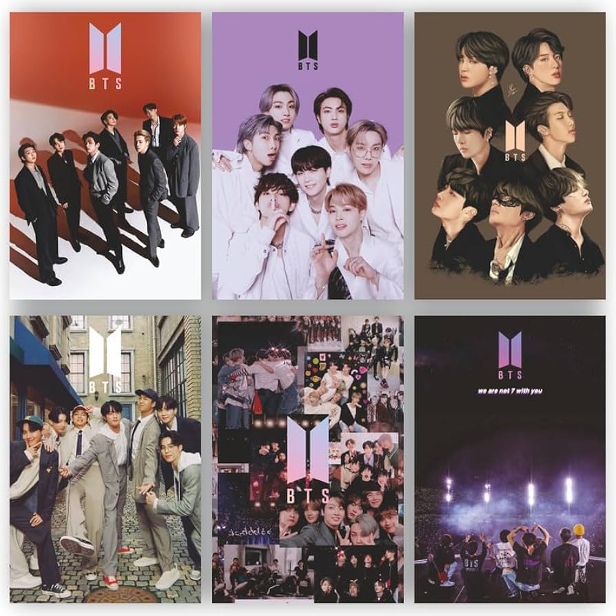 POSTER WALLAH BTS Poster Set of 6 (12x8 Inch) | Aesthetic K-Pop