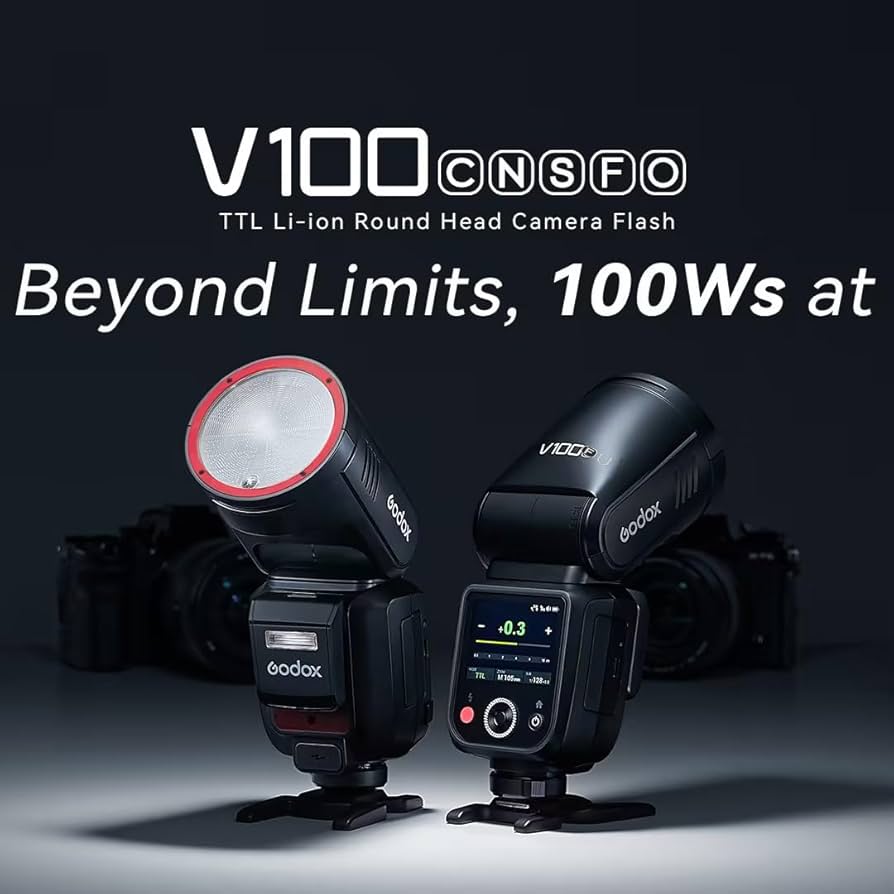 Amazon.com : Godox V100-F Flash for Fuji Camera,Round Head Camera