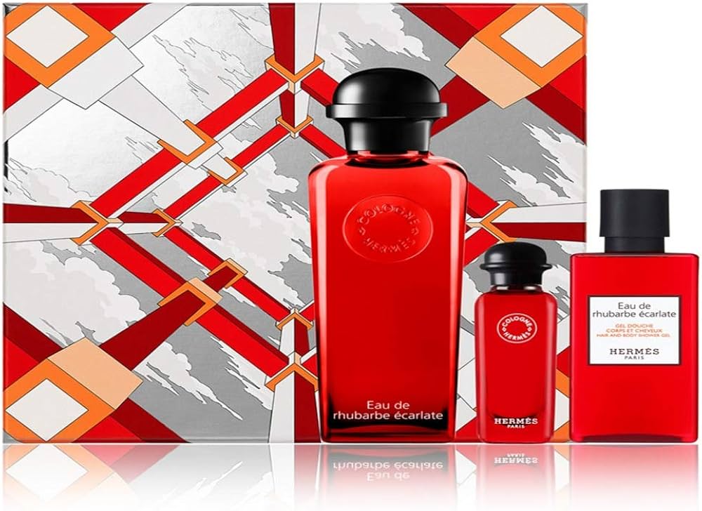 HERMES EAU DE RHUBARBE ECARLATE FOR UNISEX SET EDC 100 ml + EDC