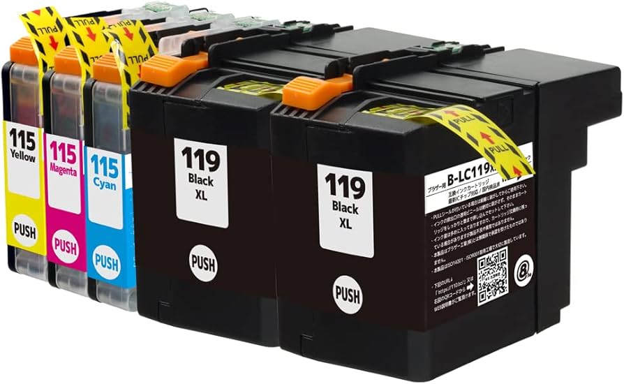 Amazon.co.jp: brother ブラザー LC119 (PGBK/【顔料】) ×2 + LC115 (C