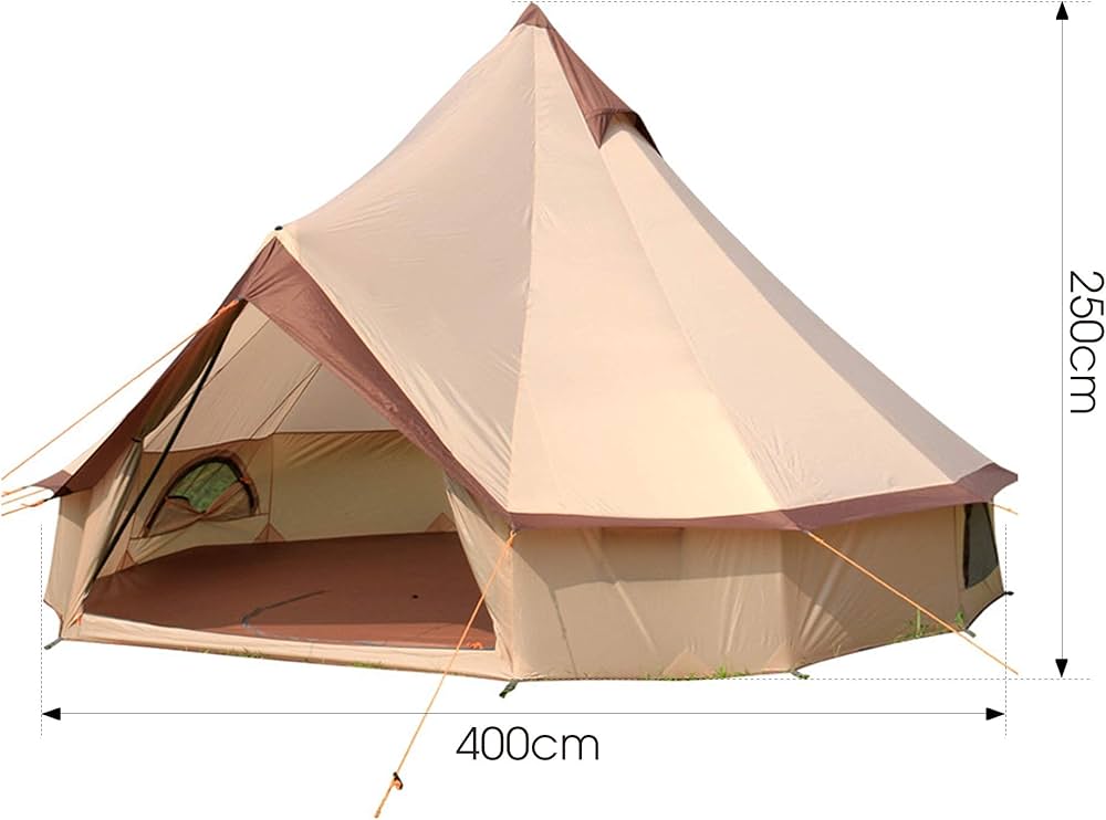 Amazon.co.jp: ラウンドベルテント、ジッパー式メッシュドアと窓付き4m