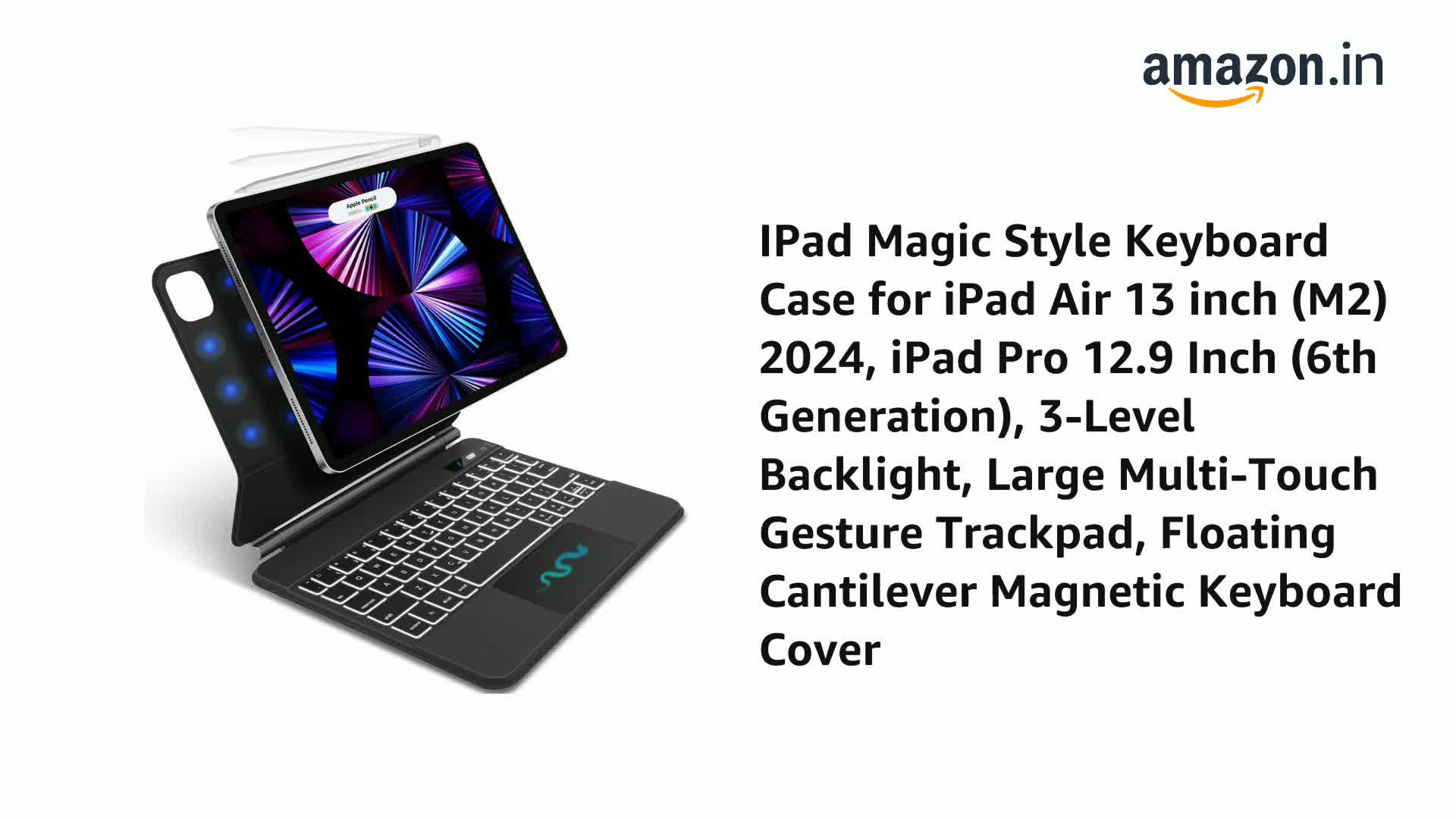 Concept Kart iPad Magic Magnetic Style Keyboard Case for iPad Air