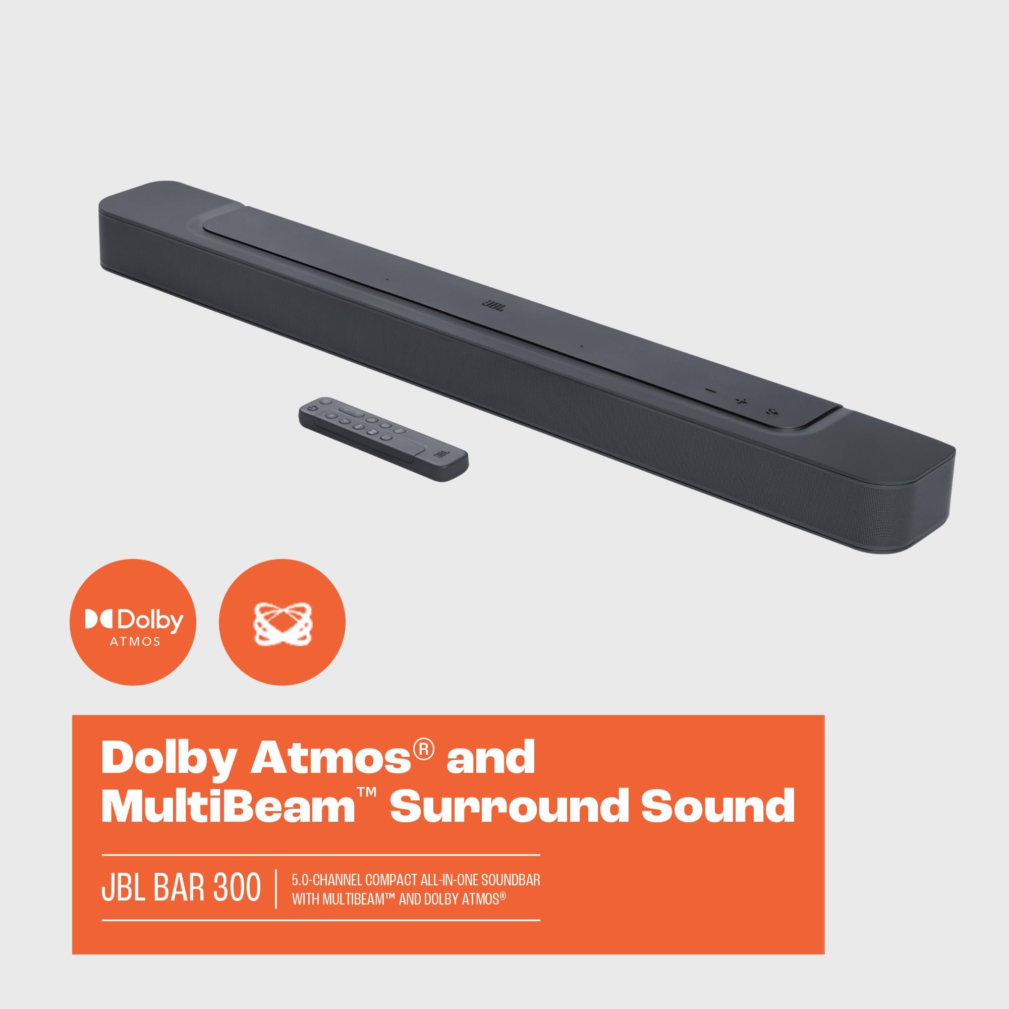 Amazon | JBL Bar 300:MultiBeam™とDolby Atmos®を搭載した5.0