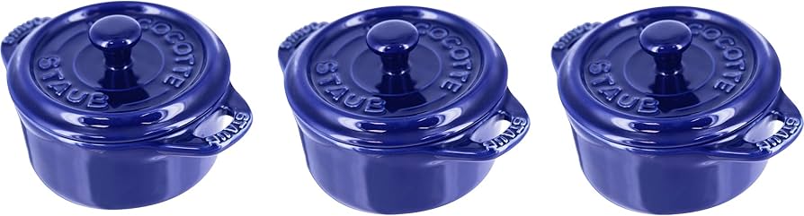 Amazon.com: STAUB Ceramic Dutch Oven 3-piece Mini Round Cocotte