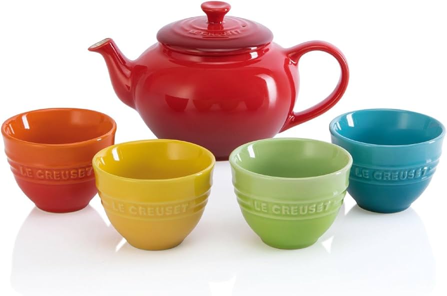 Amazon.co.jp: Le Creuset (ル・クルーゼ) Tea Set Rainbow 5-Piece