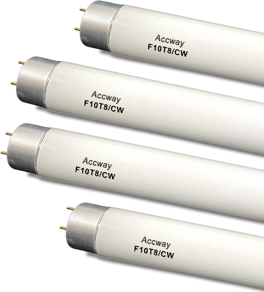 Accway (4 Pack) F10T8/CW 4100K Linear Fluorescent Light Bulb,T8