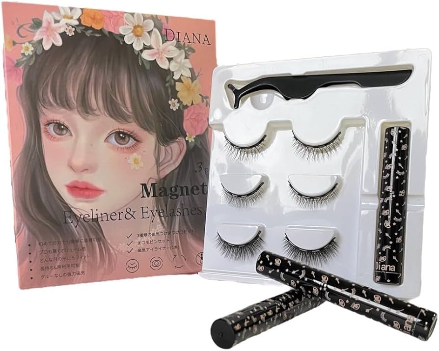 Amazon | DIANA つけまつげ マグネット式 つけまつげキット 3種類入り