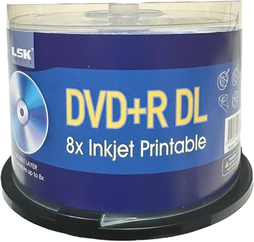 Amazon.co.jp: LSK Media製 DVD+R DLダブルレイヤー 8X 8.5GB 240分