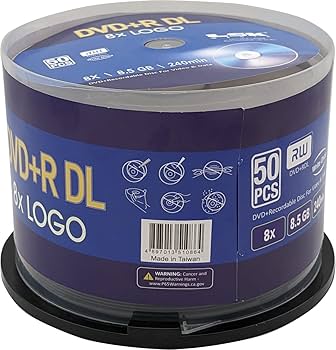 Amazon.co.jp: DVD+R DL ダブルレイヤーロゴ 8X 8.5GB 240分ビデオ