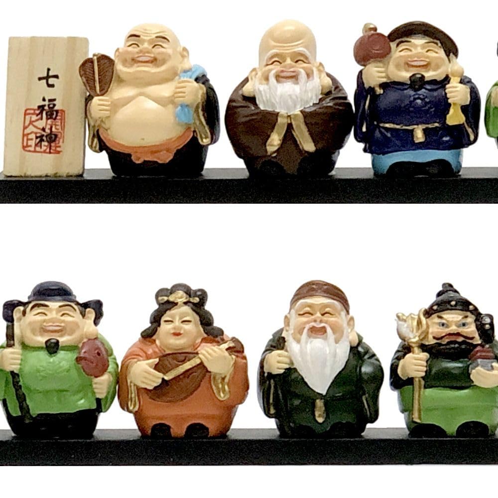 Amazon.co.jp: 開運 七福神 置物 セット 37.5cm x 5cm x 6cm 縁起物