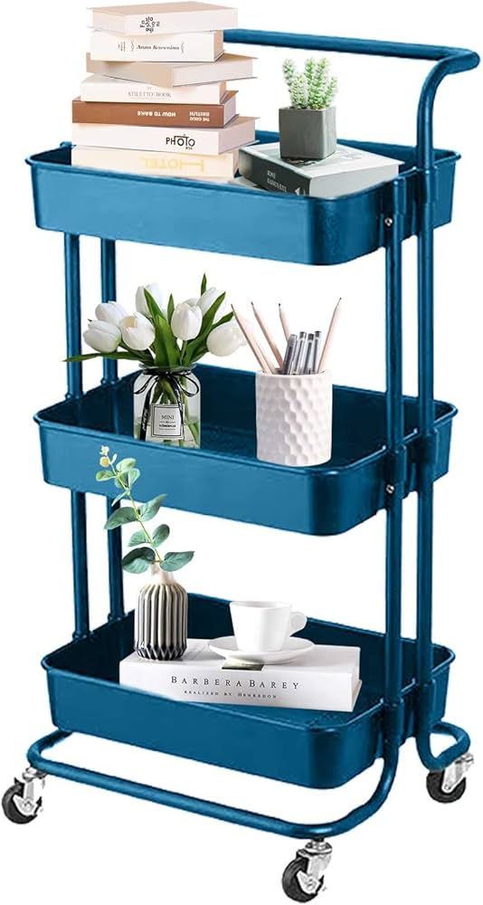 Amazon.co.jp: 収納カート キッチンワゴン キャスター付き 三段 耐荷重