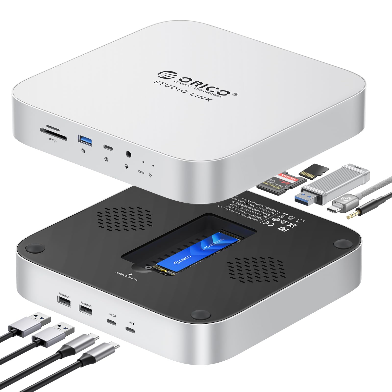 Amazon | ORICO StudioLink Mac mini M2用USBハブ 内蔵SSD M.2