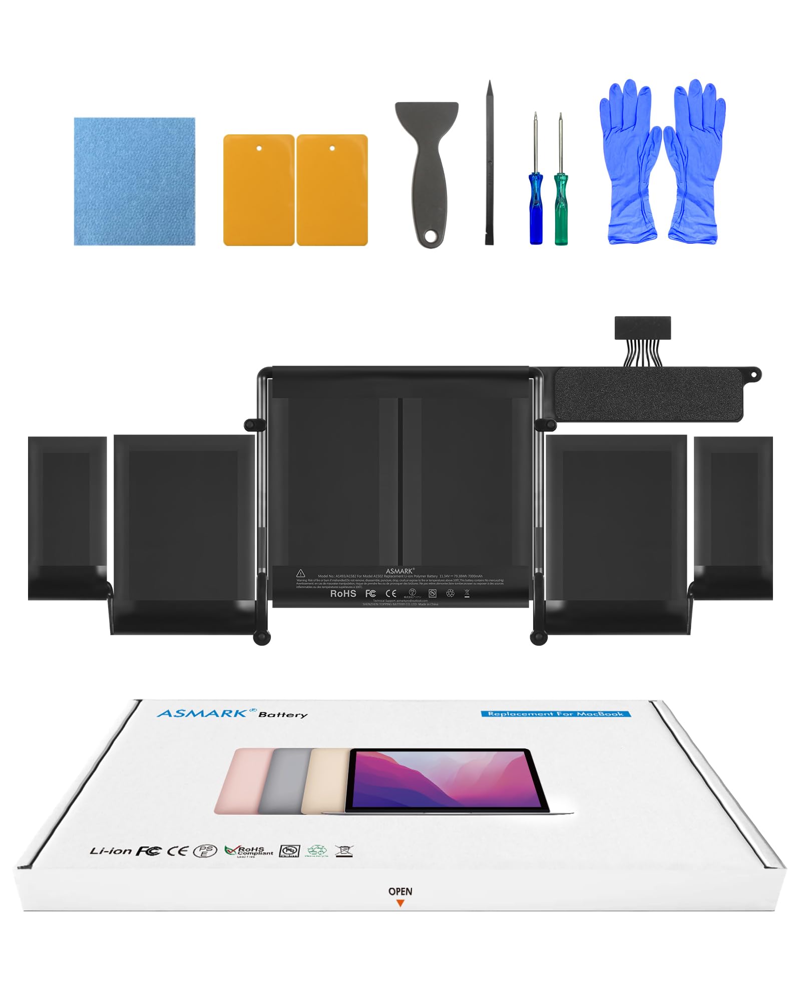 Amazon.co.jp: ASMARK MacBook Pro A1502 バッテリー 交換 適用 13