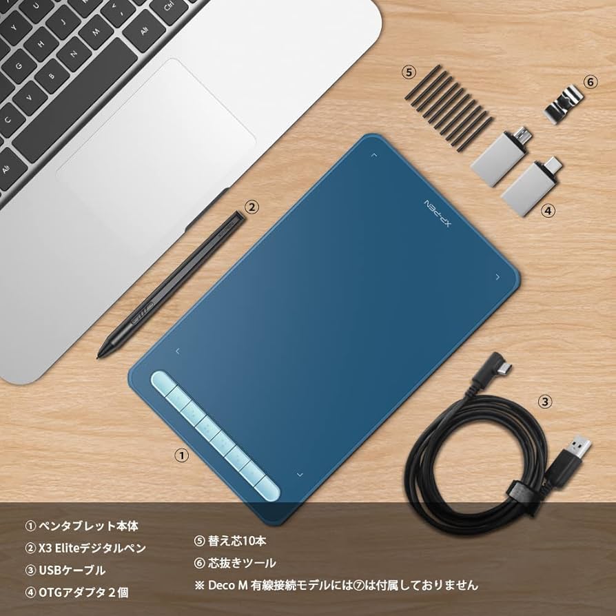 Amazon | XPPen ペンタブ Deco M 8x5インチ X3チップ搭載ペン付 傾き