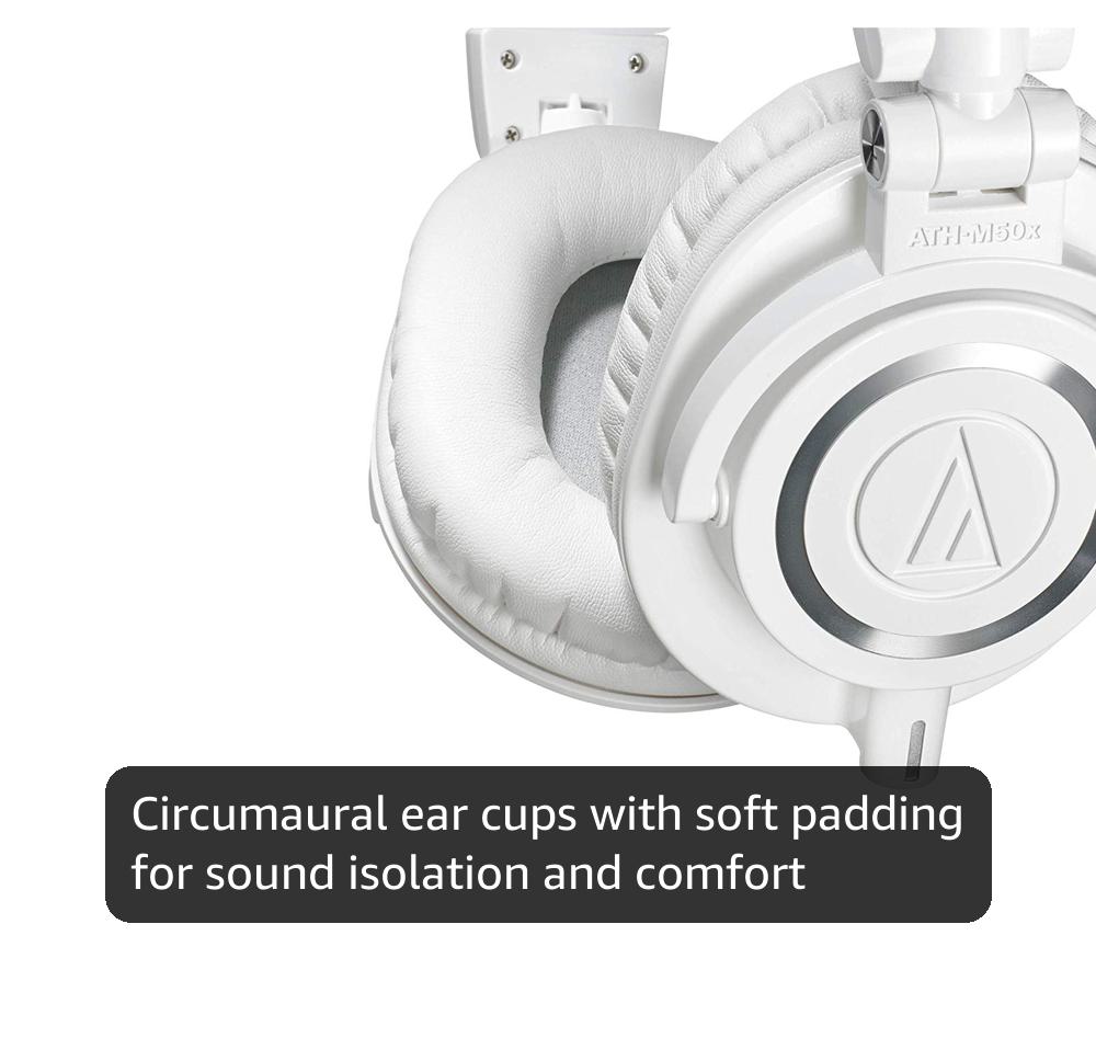 Amazon.com: Audio-Technica ATH-M50X Headphones, White : Electronics