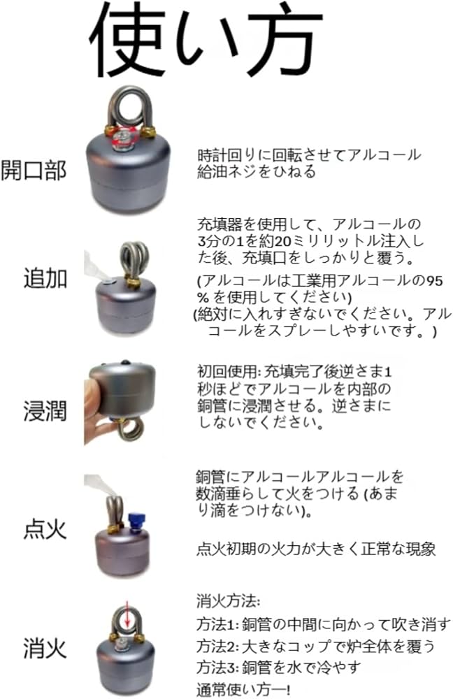 Amazon | アルコールストーブ パイトーチ型 超火力 双環構造