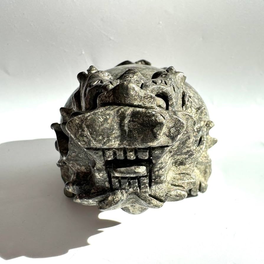 Amazon.co.jp: パイライト 黄鉄鉱 天然石 手彫り 龍亀 : ホーム＆キッチン