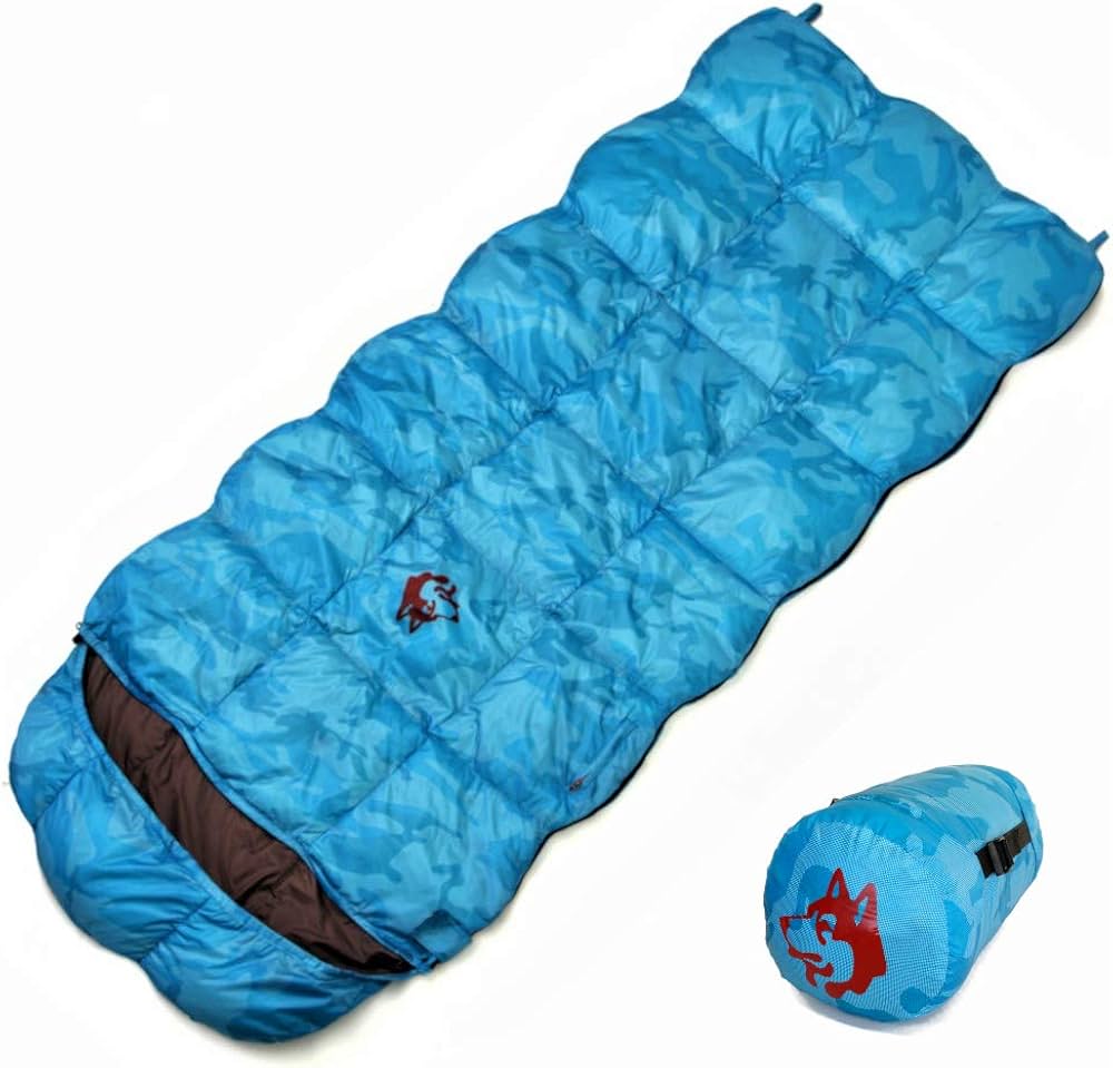 Amazon.co.jp: [ハスキー]高級ダウン 寝袋 軽量 ふわふわ 耐寒性能高