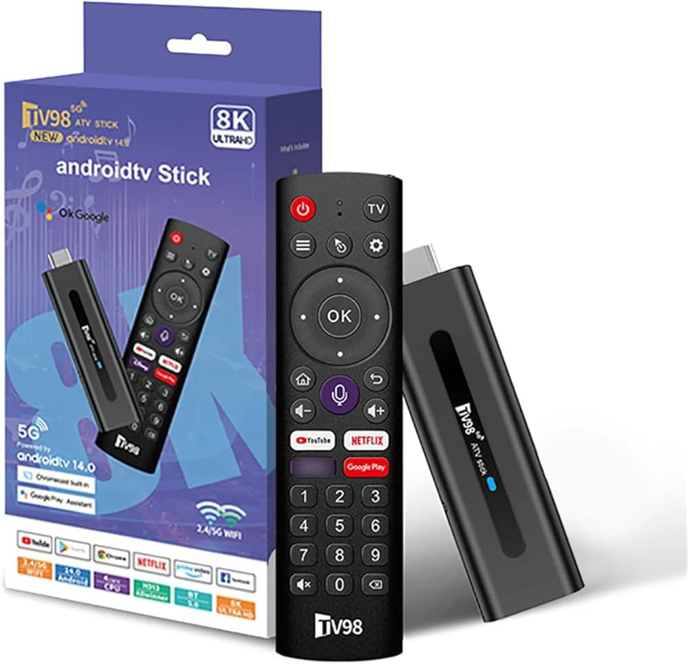 Amazon.com: TV98 ATV Stick Mini TV Stick Android 14 H618 Quad Core