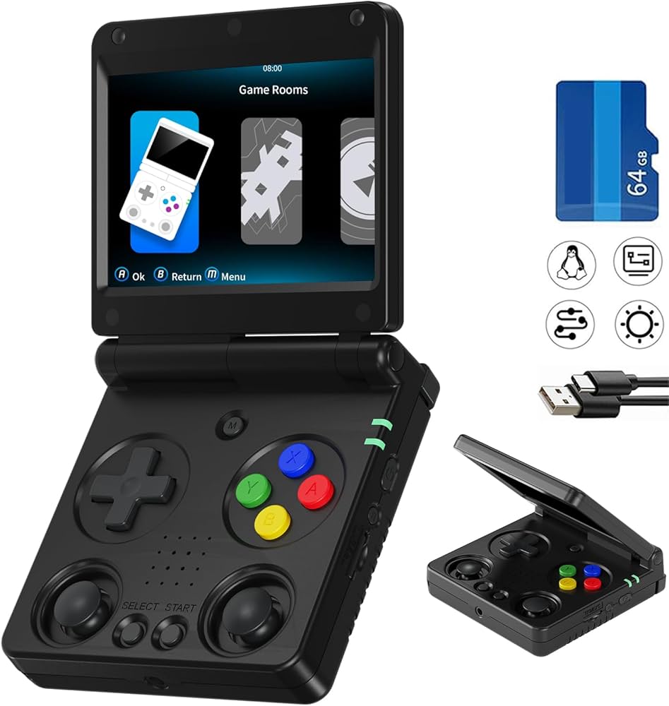 Amazon | RG34XXSP 携帯型ゲーム機Linuxシステ折畳みレトロゲーム機