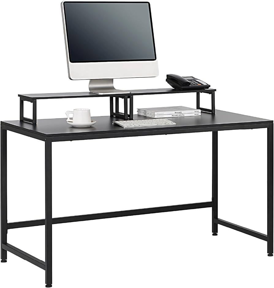 Amazon | サニーポイント パソコンデスク モニター台付き幅120✕奥行60