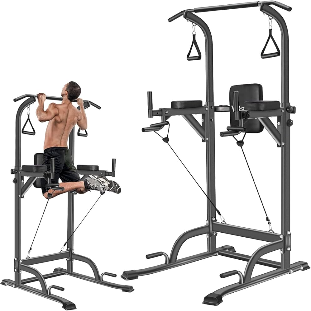 Amazon | Wolfyok 懸垂マシン 【 耐荷重180kg 高さ11段 背もたれ6段