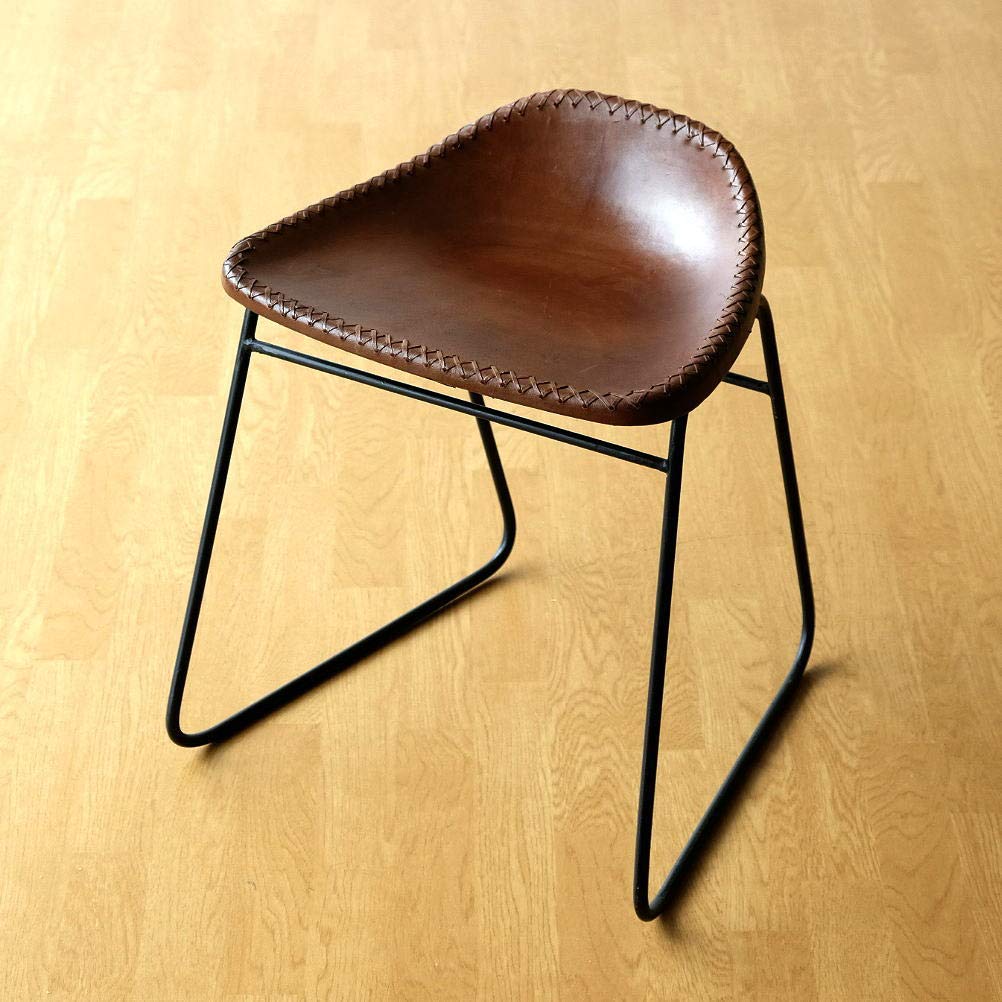 Amazon.co.jp: スツール アンティーク レトロ レザー 革張り おしゃれ