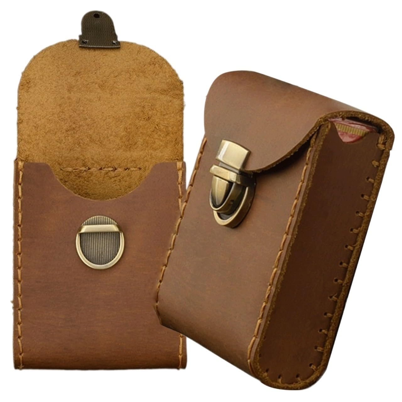 Amazon.co.jp: 手作ベルトポーチ革シガレットポーチポータブル