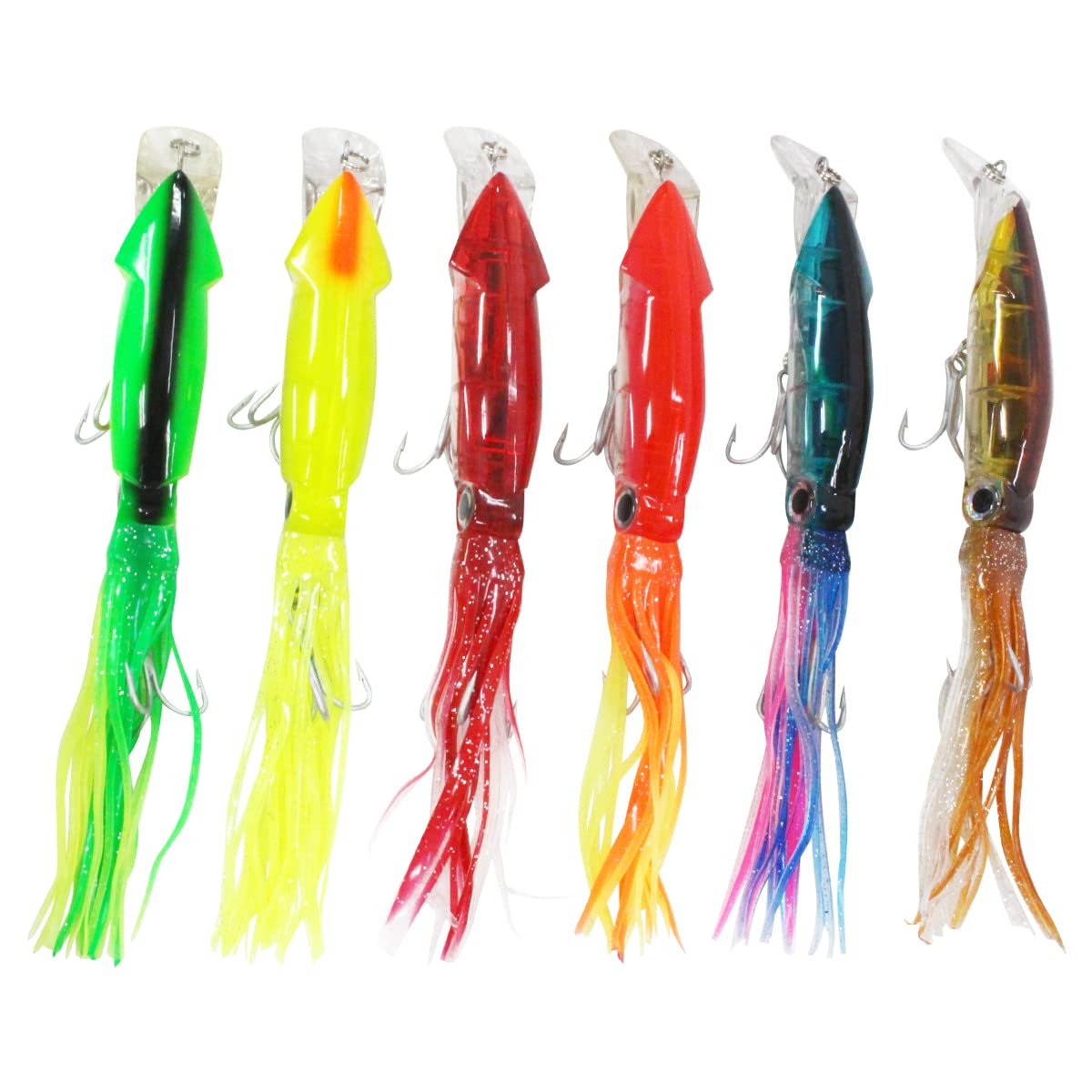 Amazon.co.jp: 【6個セット】イカ型ルアー 20cm/200mm 40g ルアー