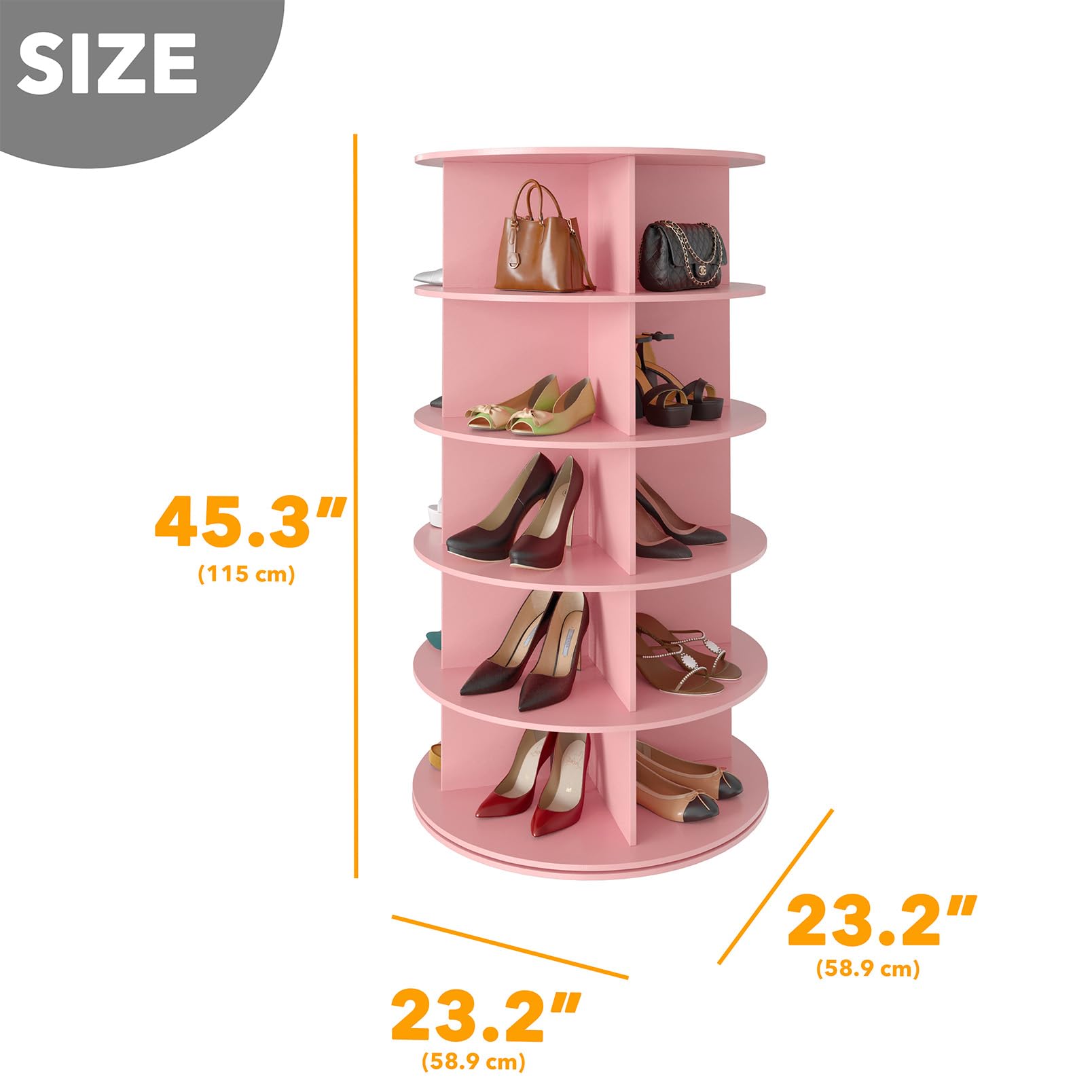 Amazon.com: SpaceAid 5 Tier Rotating Shoe Rack Tower, Spinning