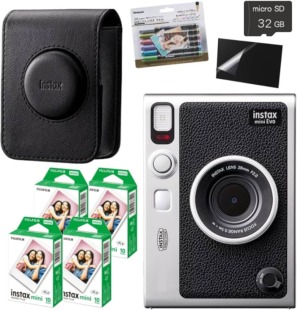 Amazon | チェキ instax mini Evo ブラック＆ケース＆チェキフィルム40