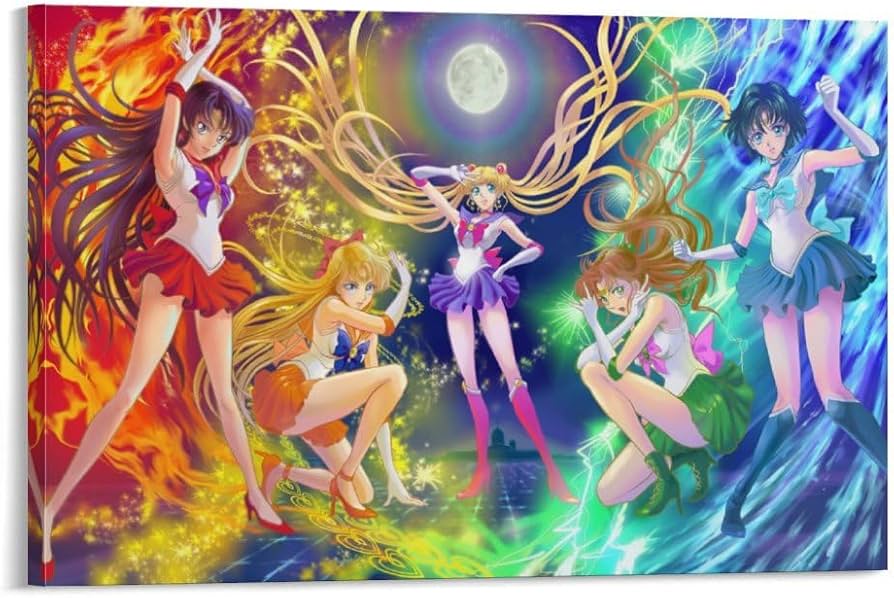 Amazon.co.jp: 美少女戦士セーラームーン 五戦士ポスター 壁掛けアート
